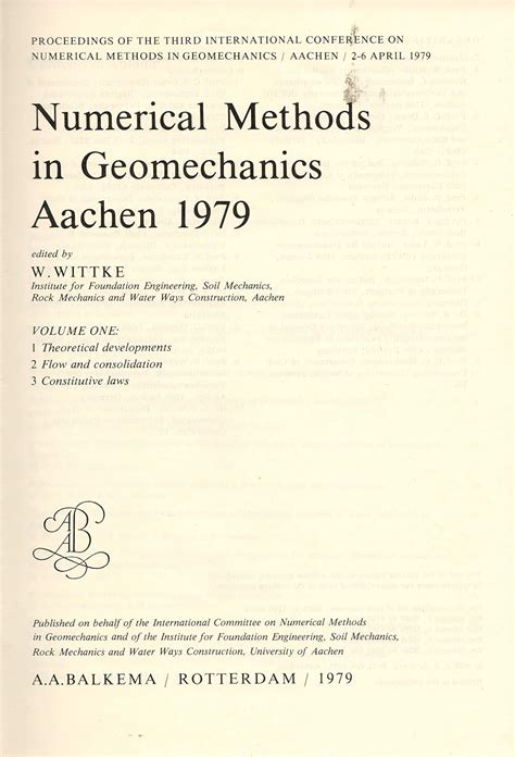 Buy Numerical Meth Geomech 3 4v Book Online at Low Prices in India ...