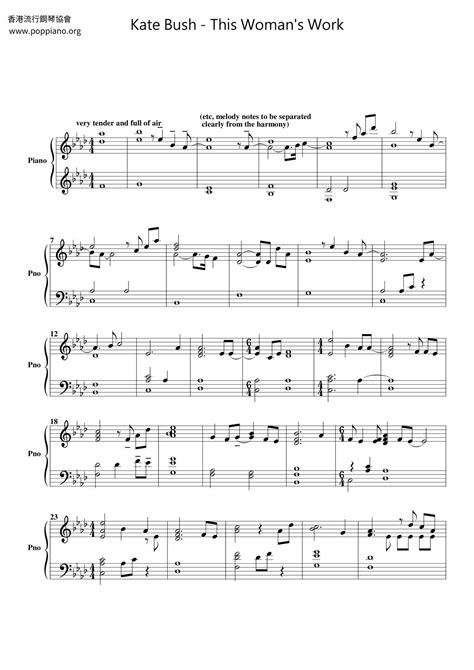 Kate Bush-This Woman's Work Sheet Music pdf, - Free Score Download ★