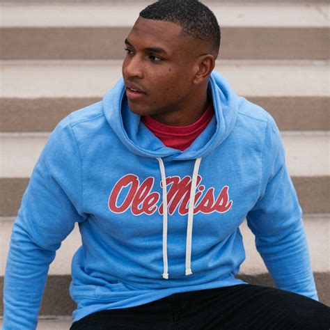 Ole Miss Classic Script Powder Blue Hoodie | Homefield