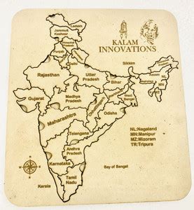 KALAM Wooden India Map puzzle Price in India - Buy KALAM Wooden India ...