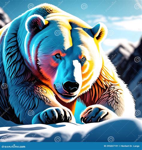 Polar bear, AI-generated stock illustration. Illustration of large - 295837191