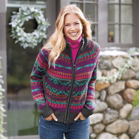 Fair Isle Zip Cardigan - NorthStyle Women's Fashions
