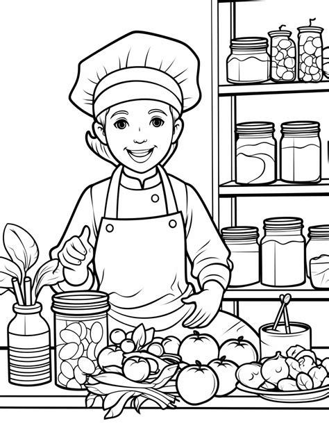 Cooking Coloring Pages 的图像结果