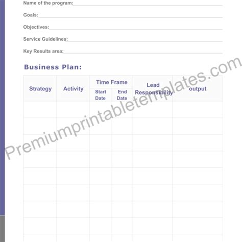 Business Operational Plan PDF Template 的图像结果