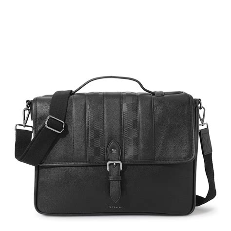 Buy Ted Baker Men Black House Check PU Satchel Bag for Men Online | The ...