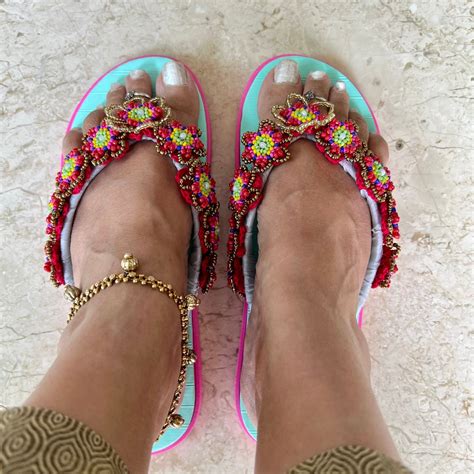 Aqua Flip Flops - Opulence – NandniStudio