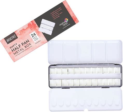 Brustro Empty Watercolour 24 Half Pan Metal Box (Pans Included ...