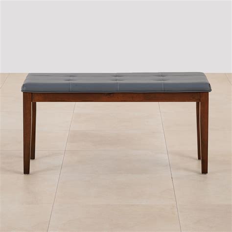 Buy (Refurbished) Jasper Faux Leather Dining Bench - Grey from Home ...