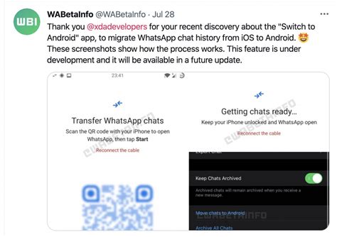 WhatsApp may make it easier for users to move chat history from iOS to ...
