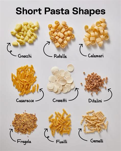 Image result for Pasta Shapes Guide