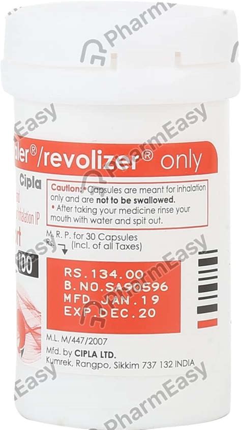 Foracort 100mcg Box Of 30 Rotacaps: Uses, Side Effects, Price & Dosage ...