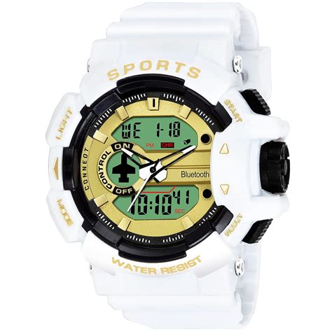 Buy Walrus Analog Digital Men's Watch - Gold Dial, White Silicone Strap ...
