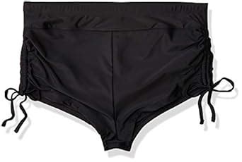 Costa del Sol Women's Plus-Size Solid Boyshort Bikini Bottom with ...
