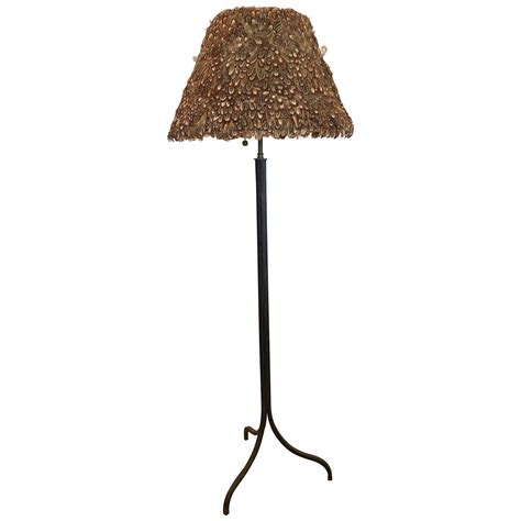 Vintage French Solid Brass 3 Legged Floor Lamp w/New Shade at 1stDibs