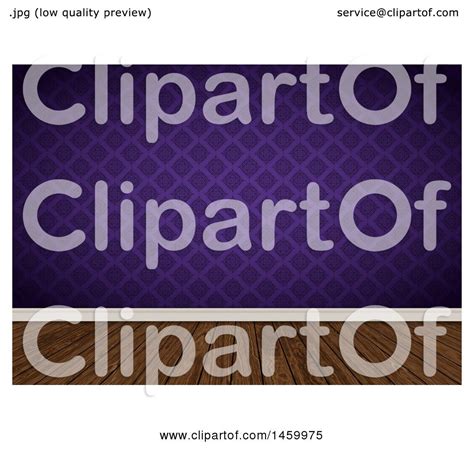 Clipart of a Background of a Purple Damask Wallpaper and Wood Floor ...