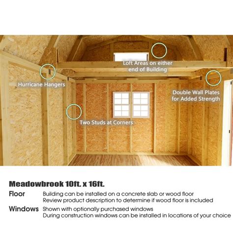 Best Barns Meadowbrook 10-ft x 12-ft Gambrel Style Wood Outdoor Storage ...