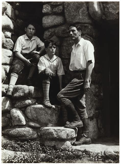 EDWARD WESTON (1886–1958), Robinson Jeffers with his sons, Tor House ...
