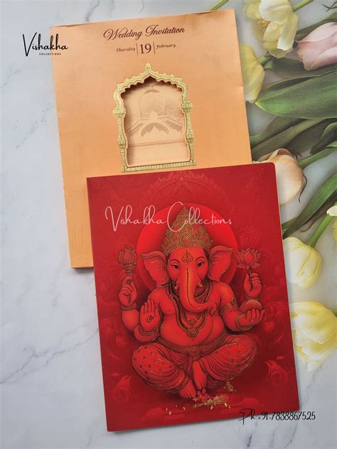 Semi Box Ganesh Ji Hindu invitation Cards EJ-5125 – Vishakha Collections