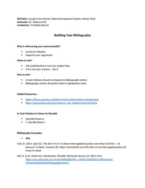 DEVS102 Building Your Bibliography - DEVS102: Canada in the World ...