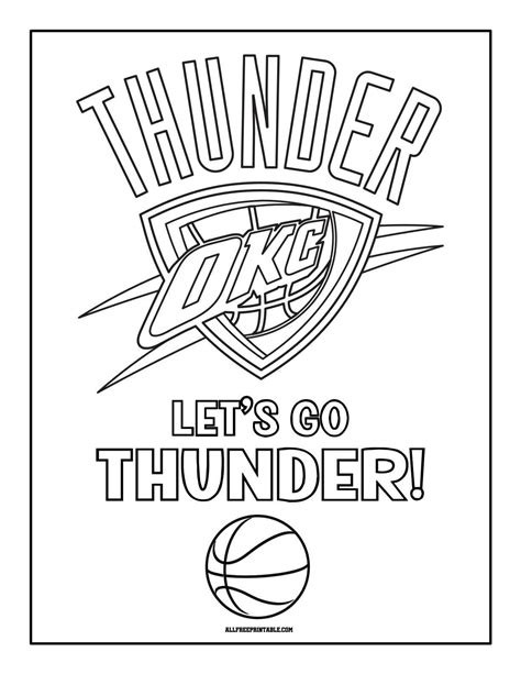 Oklahoma City Thunder Logo Coloring Page – Free Printable