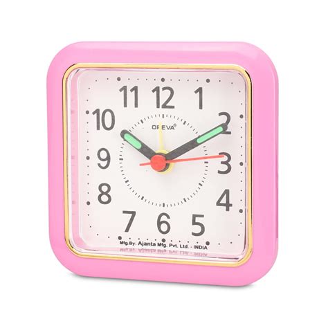 Buy OREVA Bip Alarm Table Clock (Pink Color 8.9 cm x 3.7 cm x 8.9 cm ...