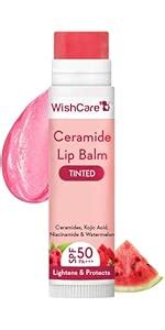 Buy WishCare Tinted Lip Balm with SPF 50 PA+++ | Brightening Lip Balm ...