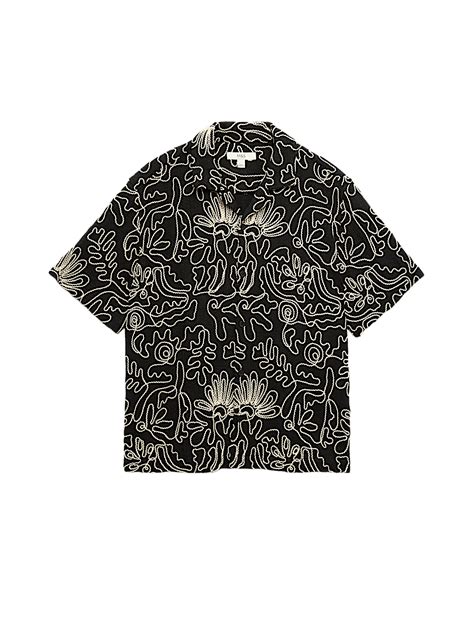 Buy Cotton Blend Embroidered Short Sleeve Shirt at Marks & Spencer