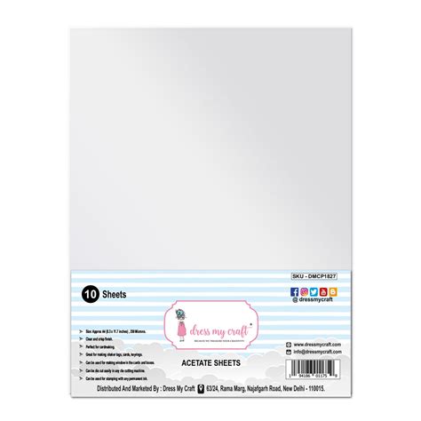 Acetate Sheet - 250 Microns - Pack of 10 Pcs/Pack – Dress my craft
