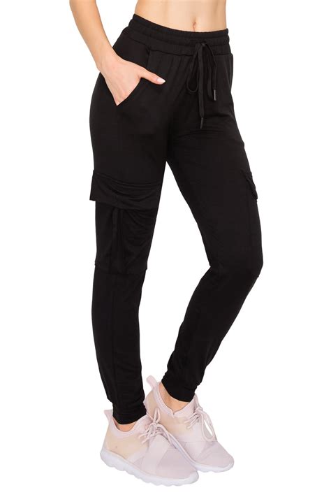 ALWAYS Women's Super Soft High-waisted Black Cargo Jogger Pants 2XL ...