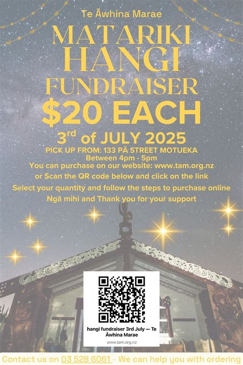 MATARIKI HANGI FUNDRAISER, Te Āwhina Marae, Nelson, 3 July 2025 | AllEvents