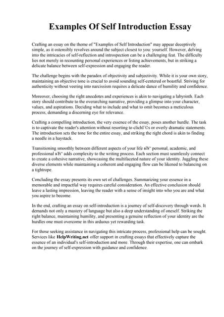 Image result for Self Introduction Essay Examples