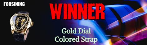 Buy FORSINING Genuine Leather Winner Fashion Analogue Men's Watch (Gold ...