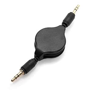 Black : Formvan Retractable Cable Cord for iPod/MP3/Zune/Car Audio ...