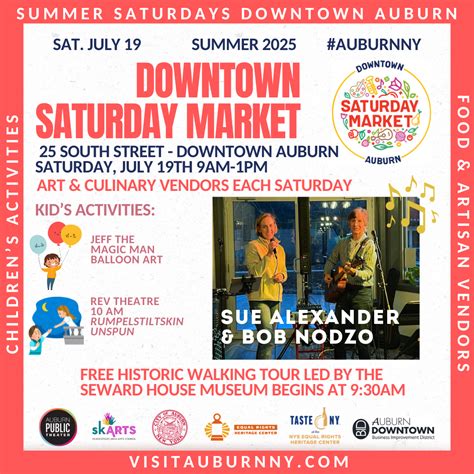 Downtown Auburn Saturday Market July 19 - Equal Rights Heritage Center