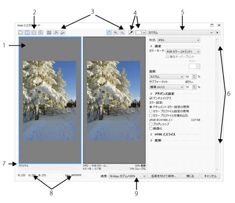 CorelDRAW ヘルプ | Web 用にビットマップをエクスポートする