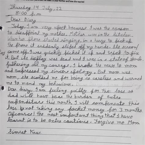 WRITE A DIARY ENTRY ABOUT 100 WORDS ABOUT ANYTHING AND FROM ANY BOOK ...