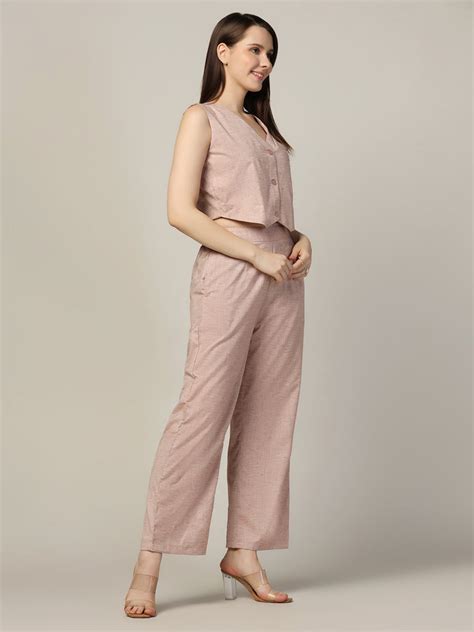 Women linen waistcoat with trousers – Tahvo India