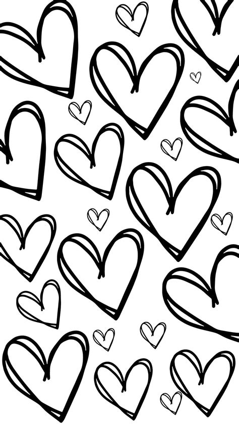 Black and White Hearts Wallpaper