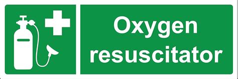 Oxygen resuscitator Safety sign - 3mm Aluminium sign | Ubuy India