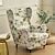 Floral Printed Stretch Wingback Chair Cover For Pet Armchair Slipcovers ...