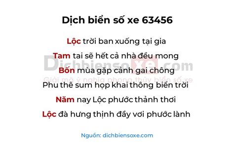 Xem ý nghĩa phong thủy biển số xe 63456 (Tài Phất Sinh Lộc)