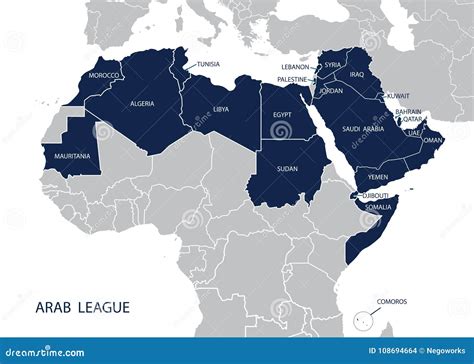 Map of Arab League. stock vector. Illustration of iraq - 108694664