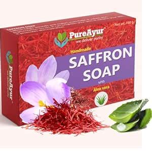 Buy AntiOxidant Brightening Saffron Soap Aloevera Bar for Face & Body ...