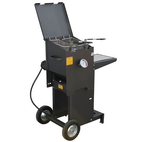 R & V Works FF2-R-ST 4 Gallon Liquid Propane Outdoor Cajun Deep Fryer ...