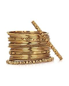 Buy Bindhani Traditional Wedding Mehandi Gold-Plated Bangles Bracelets ...