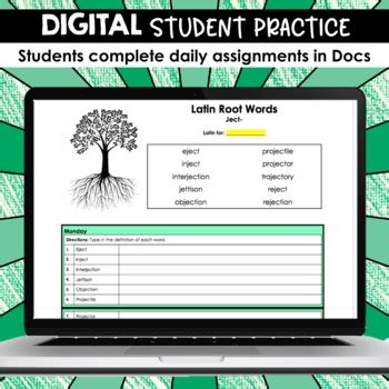 Digital Latin Root Words Vocabulary Unit (Ject-) by The Daring English ...