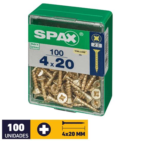 Tornillo Spax Pla Poz Yellox 4 x 20 MM 100 Un