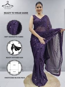 Buy YANKITA Embroidered Daily Wear Georgette Purple Sarees Online ...
