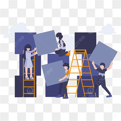People Working Together PNG Image, Business Flat People With Team ...