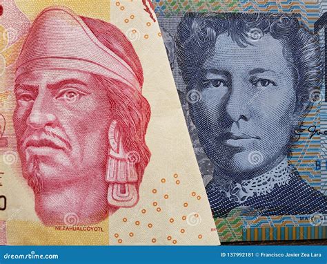 Approach To Mexican Banknote of 100 Pesos and Australian Banknote of ...